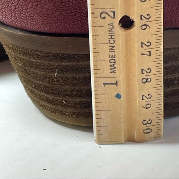 Lucky Brand Western Wine Leather Boomer Bootie Buckle 9.5 - Picture 8 of 10